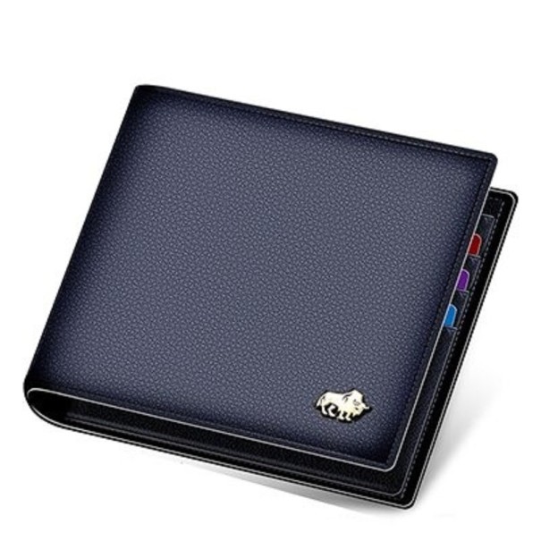 Cartera de piel para hombre M445 azul oscuro