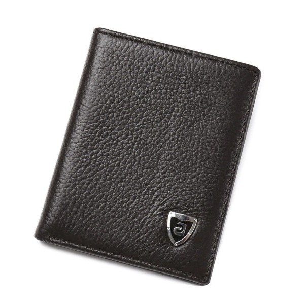 Cartera de piel para hombre M453 marrón oscuro