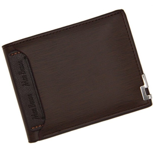 Cartera de piel para hombre M457 marrón oscuro