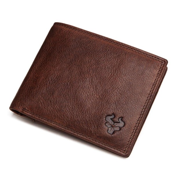 Cartera de piel para hombre M479 marrón oscuro
