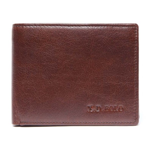 Cartera de piel para hombre M534 marrón oscuro