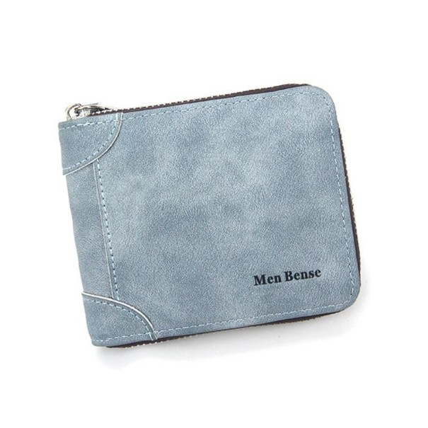 Cartera de piel para hombre M637 azul claro