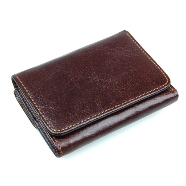 Cartera de piel para hombre M652 marrón oscuro