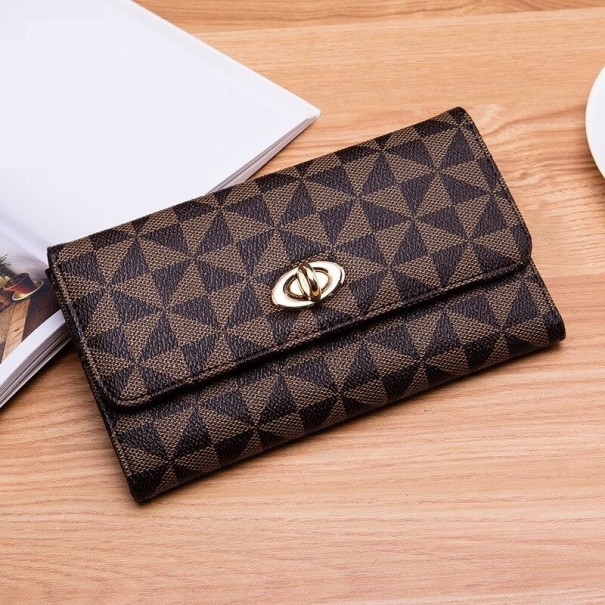 Cartera de piel para hombre M658 marrón oscuro L