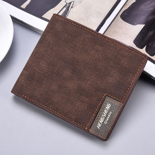 Cartera de piel para hombre pequeña M449 marrón oscuro
