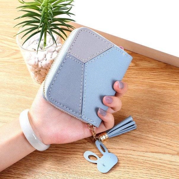 Cartera de piel para mujer A2447 azul 2