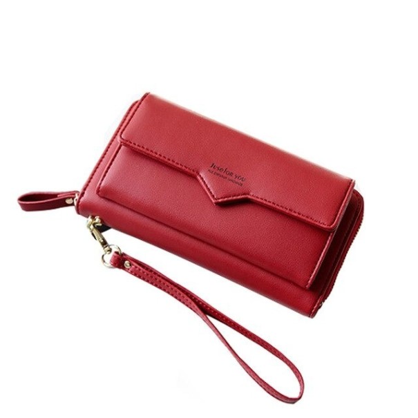 Cartera de piel para mujer con correa M258 rojo