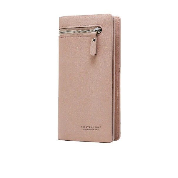 Cartera de piel para mujer con cremallera M136 rosa