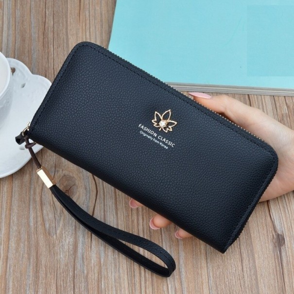 Cartera de piel para mujer con tarjetero M355 negro