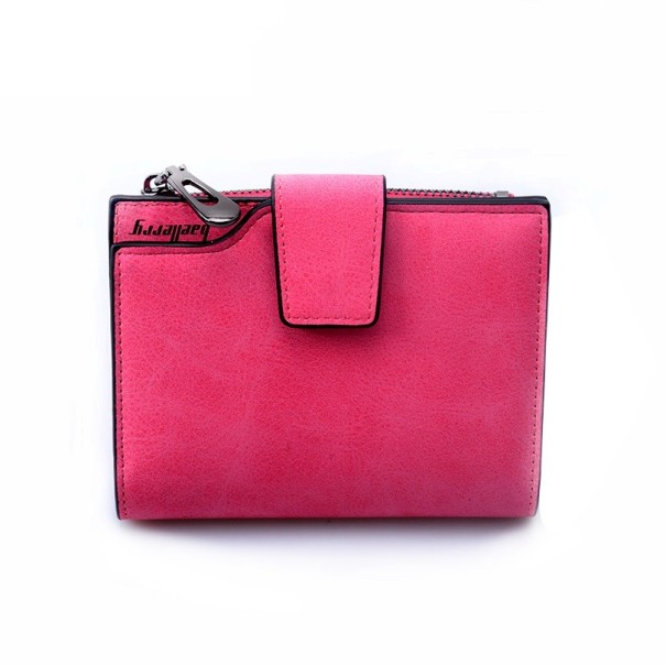 Cartera de piel para mujer J3183 rosa oscuro