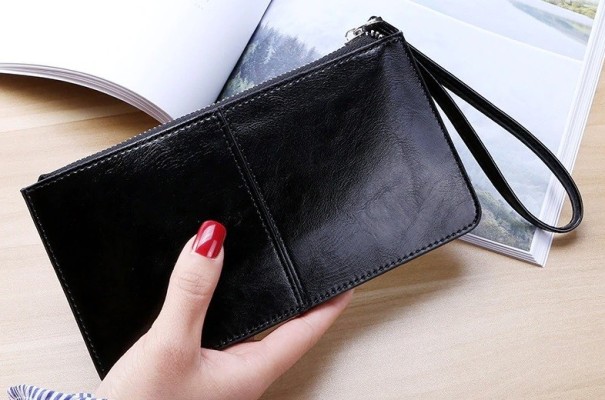 Cartera de piel para mujer M141 negro