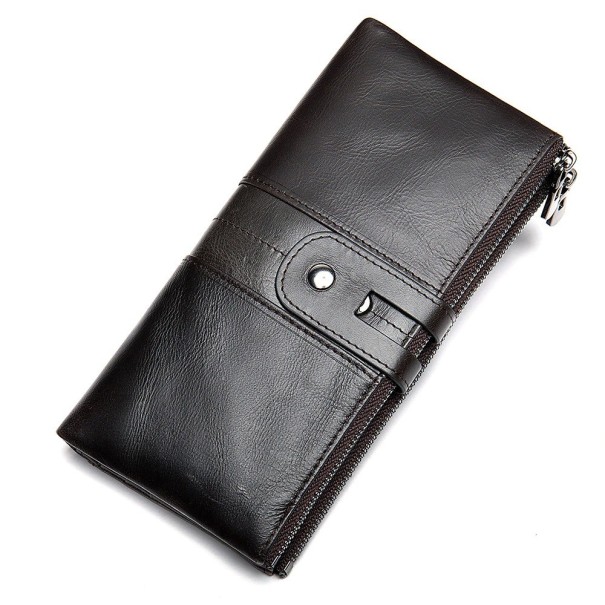 Cartera de piel para mujer M145 marrón oscuro