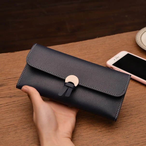 Cartera de piel para mujer M170 azul oscuro