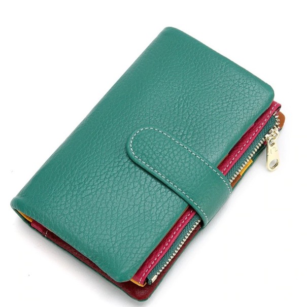 Cartera de piel para mujer M172 turquesa