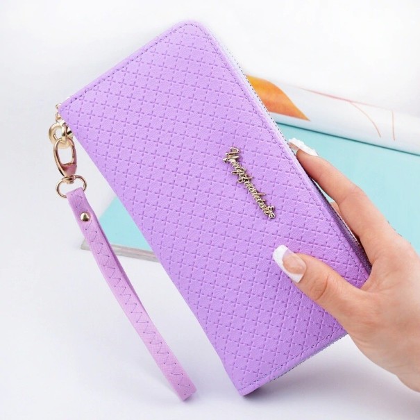 Cartera de piel para mujer M174 morado claro