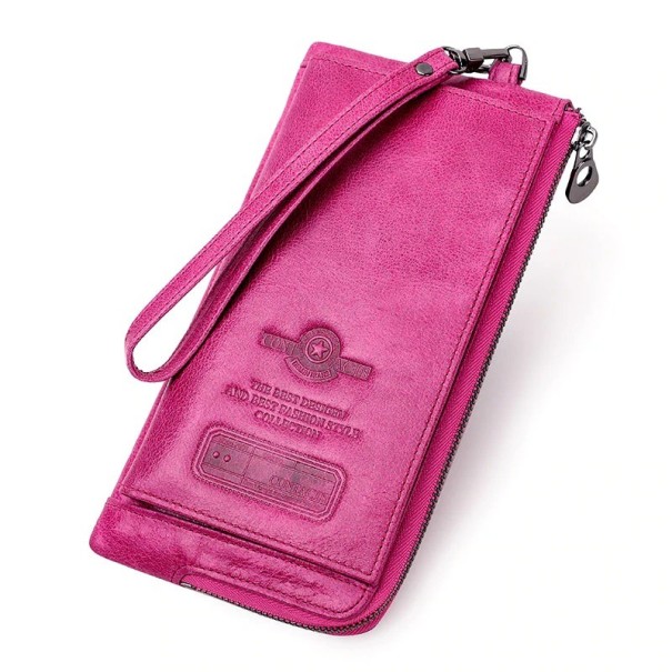 Cartera de piel para mujer M281 rosa oscuro