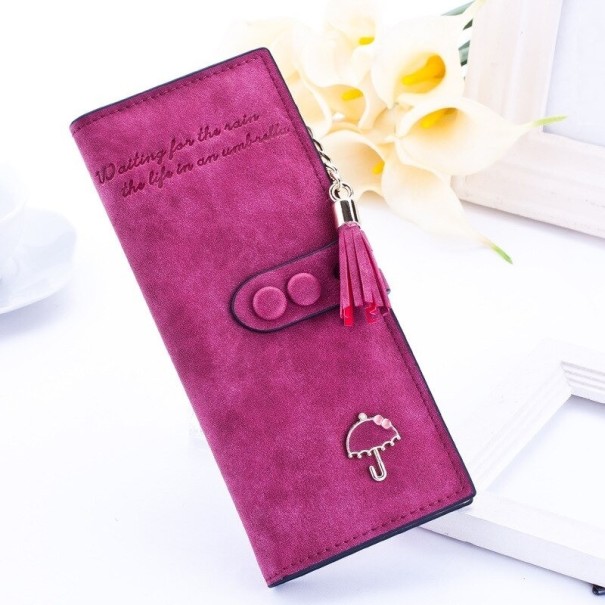 Cartera de piel para mujer M329 burdeos
