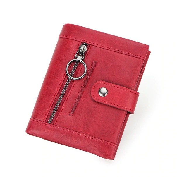 Cartera de piel para mujer M332 rojo S