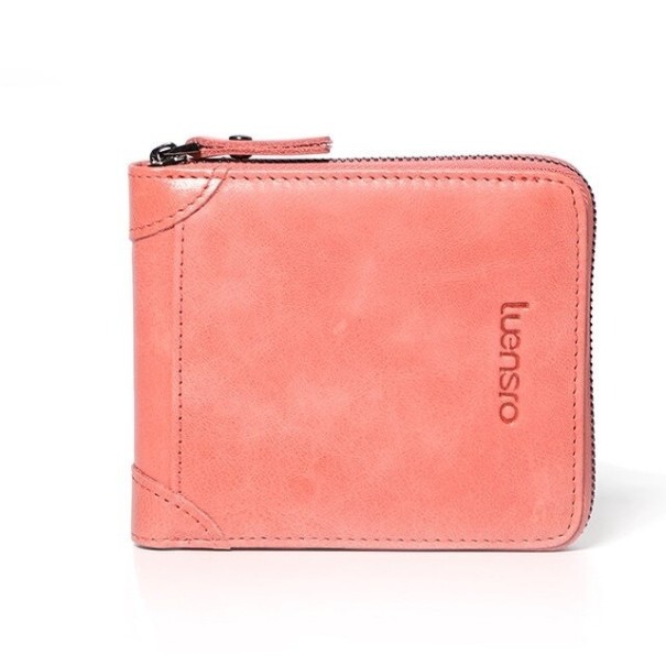 Cartera de piel para mujer M339 rosa 2