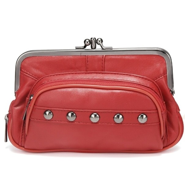 Cartera de piel para mujer M349 rojo