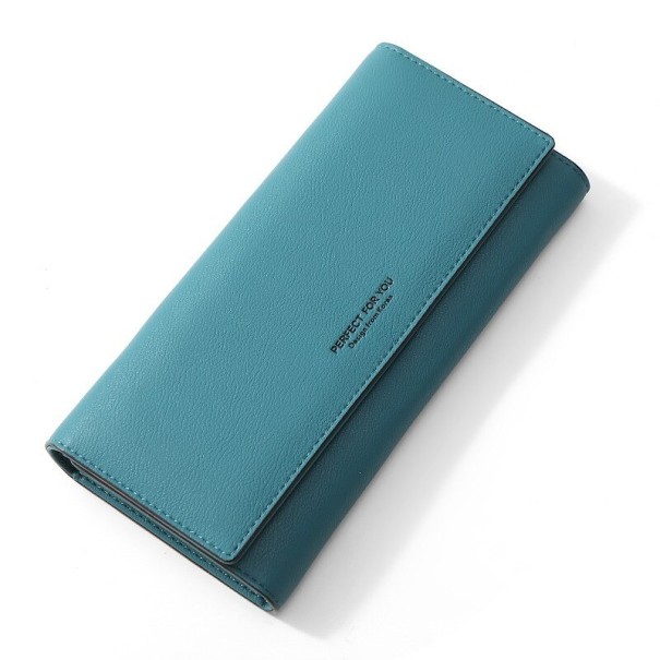 Cartera de piel para mujer M379 turquesa