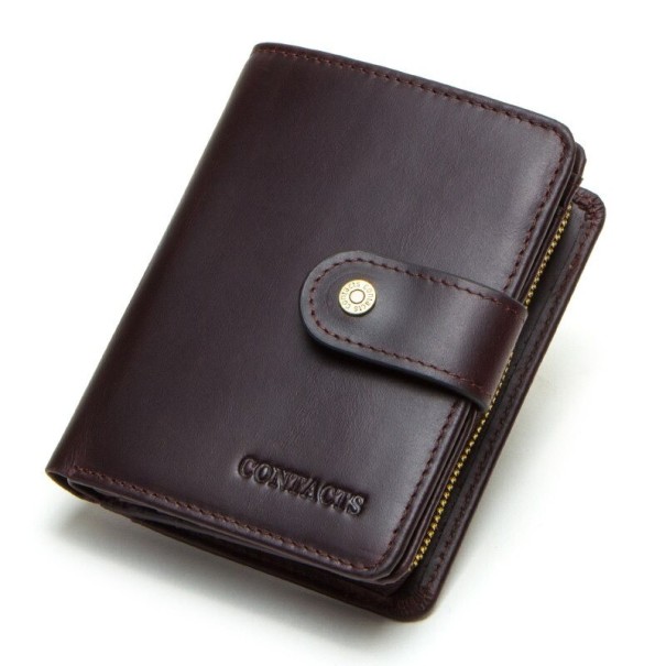 Cartera de piel para mujer pequeña M148 marrón oscuro