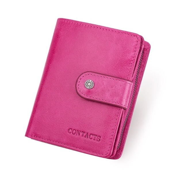 Cartera de piel para mujer pequeña M148 rosa oscuro