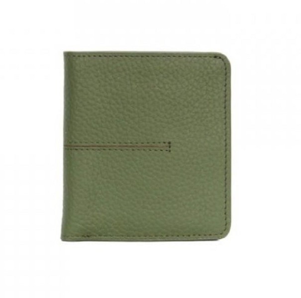 Cartera de piel para mujer pequeña M231 verde militar