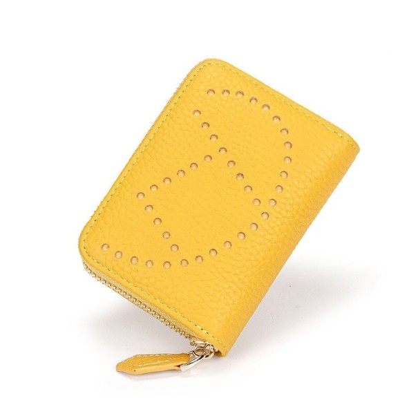 Cartera de piel para mujer pequeña M273 amarillo