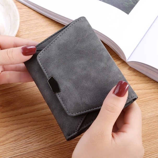 Cartera de piel para mujer pequeña M274 gris oscuro