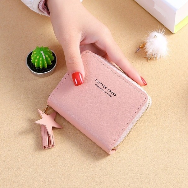 Cartera de piel para mujer pequeña M294 rosa