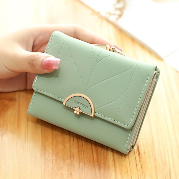Cartera de piel para mujer pequeña M318 verde claro
