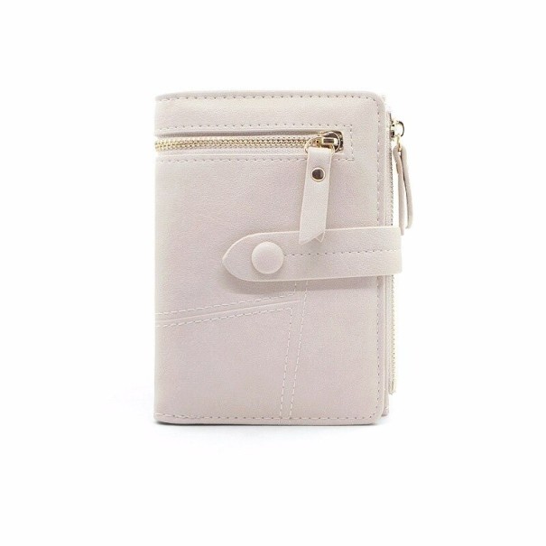 Cartera de piel para mujer pequeña M327 beige