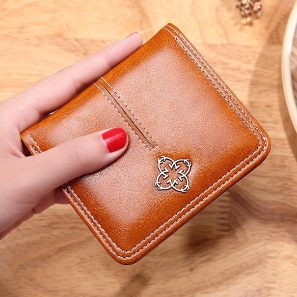 Cartera de piel para mujer pequeña M342 marrón