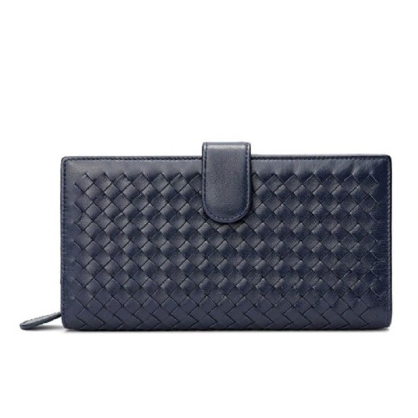Cartera de piel para mujer pequeña M376 azul oscuro L