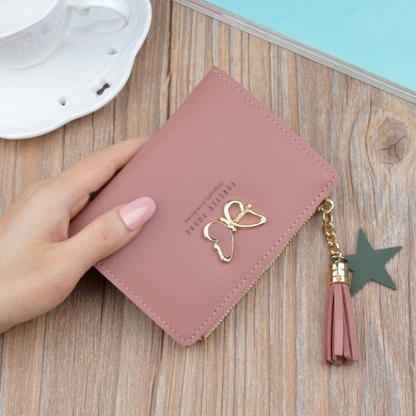 Cartera de piel para mujer pequeña M395 rosa viejo