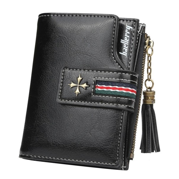 Cartera de piel para mujer pequeña M396 negro