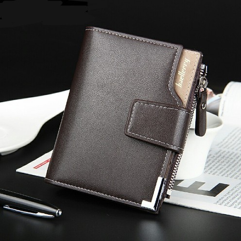 Cartera de piel sintética para hombre J1444 marrón Cartera de piel sintética para hombre J1444 marrón