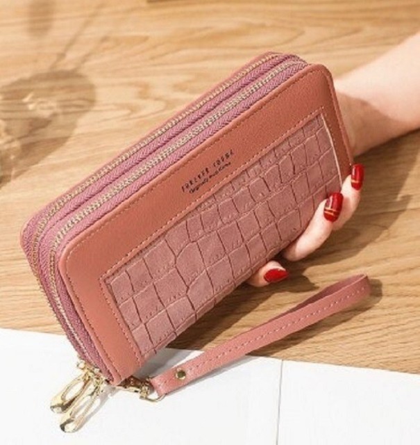 Cartera doble de mujer M185 rosa viejo