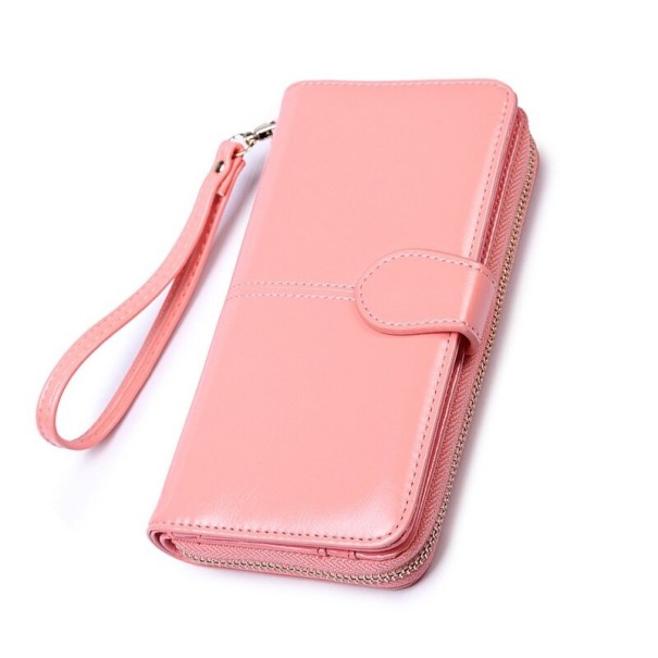 Cartera espaciosa para mujer rosa claro