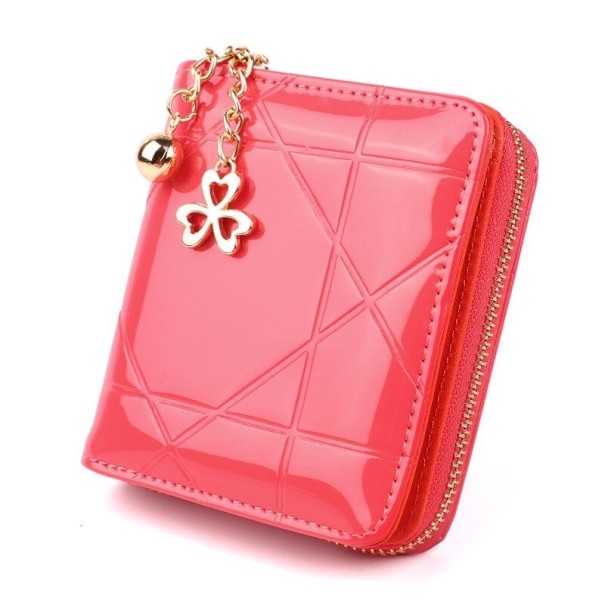 Cartera pequeña brillante para mujer M221 salmón