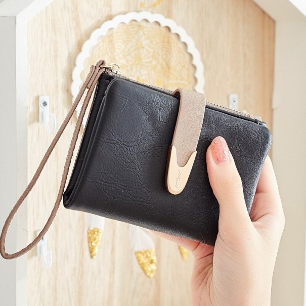 Cartera pequeña de mujer con hebilla M348 negro