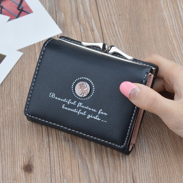 Cartera pequeña de mujer con rosa negro