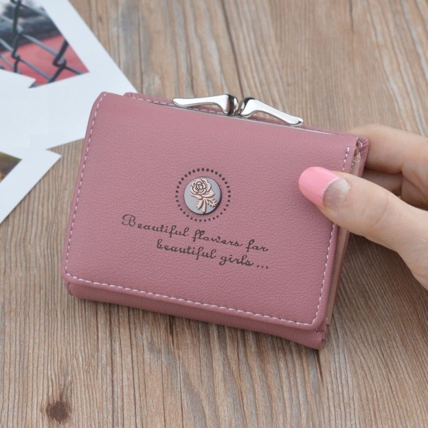 Cartera pequeña de mujer con rosa rosa viejo