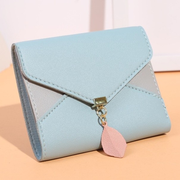 Cartera pequeña de mujer con tarjetero turquesa