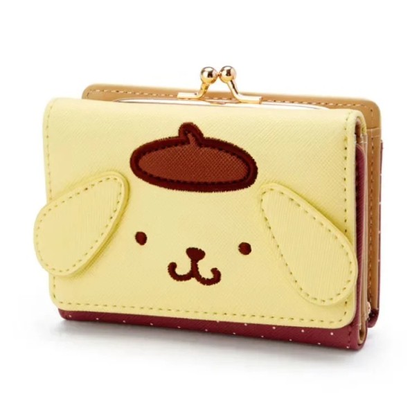 Cartera plegable de piel sintética de 11 x 8 x 3,5 cm, bonita cartera para niña con diseño de perro de dibujos animados, ideal como bolsa 1