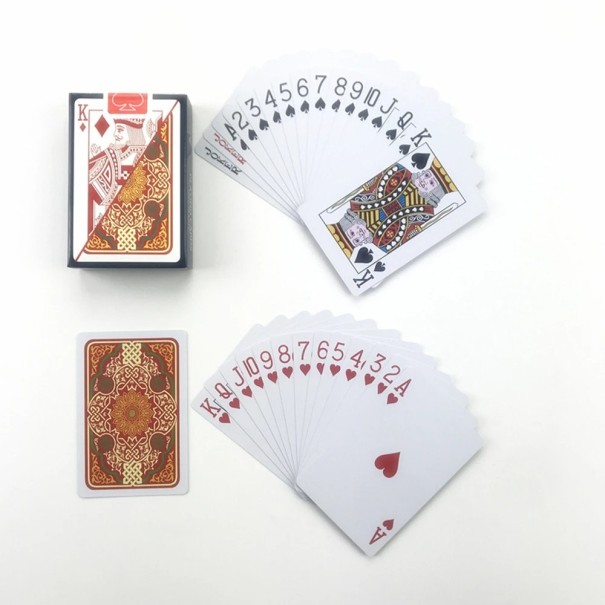 Cărți de joc din plastic impermeabile cu suprafață mată, 54 de piese în roșu sau albastru, potrivite pentru poker, jokeri sau canasta, 58 x 88 mm roșu