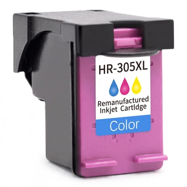 Cartouche d'encre remanufacturée HP 305XL Tricolore 18 ml Pour 450 pages Avec puce Pour imprimantes HP DeskJet 2700 2720 4110 4120 et Envy 6020 1