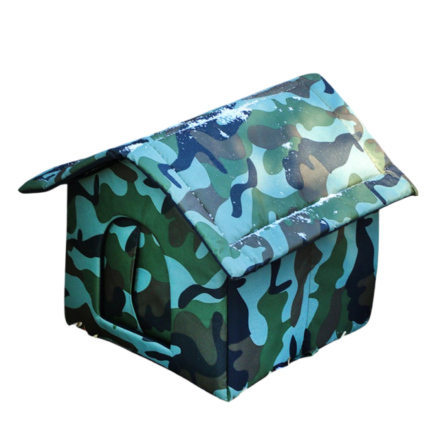 Casa de invierno para mascotas al aire libre 35 x 35 x 30 cm Casa plegable y lavable de tela Oxford resistente al agua verde