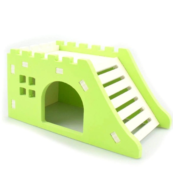 Casa de madera para roedores C769 verde